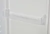 A close-up view of a clear plastic shelf attached to the inside of a white refrigerator door. Produktbild-Vorschau
