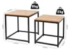 Beistelltisch 2er Set Holzoptik – Satztisch aus Metall & Produktbild-Vorschau 4