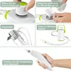 Collage of images showing how to use a handheld steam cleaner. Náhľad obrázku produktu