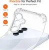 A clear phone case is shown on a white background, highlighting its features. Produktbild-Vorschau