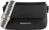 A black Valentino Bags bodybag with a white and gray striped strap. Produktbild-Vorschau