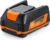 A black and orange power tool battery is shown against a white background. Produktbild-Vorschau