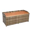 Sitzbank Gartenbank mit Auflagenbox Rattan Kissentruhe Produktbild-Vorschau 2