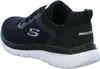 Side view of a black Skechers women's training shoe with a white sole. Anteprima dell’immagine prodotto