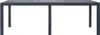 A dark gray rectangular table with four legs, shown from the front against a white background. Produktbild-Vorschau