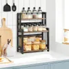 A three-tier spice rack filled with various spices and pasta, placed on a kitchen counter. Produktbild-Vorschau