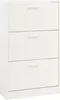 A white shoe cabinet with three flip-down drawers. Anteprima dell’immagine prodotto