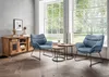 Wohnzimmer Set Aliano blau & Beistelltisch Fermo 2er Set Produktbild-Vorschau 1