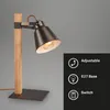 Tischleuchte Briloner Holz Braun E27 Tischlampe Metall Produktbild-Vorschau 2