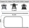 Diagram showing dimensions of a gas grill burner tube and compatible grill models. Produktbild-Vorschau