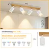 ZMH Spot de plafond 4 flammes blanc Lampe de cuisine bois Voir les images du produit 3