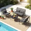 COSTWAY Polyrattan Gartenmöbel Set, Outdoor Lounge Möbel, Produktbild-Vorschau 2