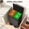 HOMCOM Mülleimer 2 x 28L Mülltrennsystem Edelstahl mit Produktbild-Vorschau 4