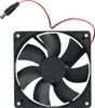 A black computer fan with a power cord and connector. Produktbild-Vorschau