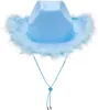 Geagodelia Damen Cowboyhut mit Flauschig und Glitzer Produktbild-Vorschau 2