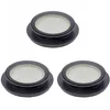 Three vacuum cleaner filters are arranged in a triangular formation on a white background. Produktbild-Vorschau