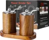INF 2er Retro Gewürzmühle mit Akazienholz U-Basis Handmühle Produktbild-Vorschau 2