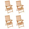 Gartenstühle 4 Stk. mit Hellgrünen Kissen Massivholz Teak Produktbild-Vorschau 2