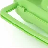 A close-up view of a green plastic egg storage box handle. Produktbild-Vorschau