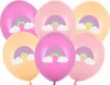 Luftballons Regenbogen Motiv 30cm Rosa / Orange 6er Set Produktbild-Vorschau 1