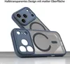 Two blue and transparent phone cases are shown stacked on a white surface. Produktbild-Vorschau