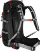 A black backpack with gray straps and red accents, shown from the side. Anteprima dell’immagine prodotto