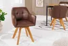 Design Stuhl LOFT antik braun drehbar Gestell aus massivem Produktbild-Vorschau 2