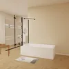 AICA 110cmx140cm Badewannenaufsatz Schwarz mit Blickdichten Produktbild-Vorschau 3