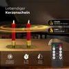 Stabkerzen LED mit Timer ROT 4 Stück ROT indoor - 6 Stunden Produktbild-Vorschau 2