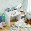 COSTWAY Bureau voor kinderen, kinderbureau met stoel, lade, Productafbeelding-voorbeeld 2
