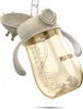 A baby bottle with a straw and handles, presented against a white background. Produktbild-Vorschau