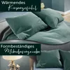 Teddyplüsch Bettwäscheset 200x200 cm Dunkelgrün Anthrazit Produktbild-Vorschau 6