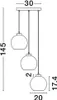 A technical drawing of a pendant light fixture with dimensions indicated. Anteprima dell’immagine prodotto