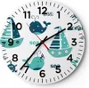 Wanduhr - Rund - Glasuhr - Wale Schiffe Kinder Seesterne - Produktbild-Vorschau 1
