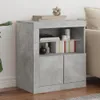 A concrete-effect sideboard with two doors and open shelving, placed in a room setting. Produktbild-Vorschau