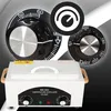 A close-up view of a mini high-temperature sterilizer with control knobs and dials, presented with graphic overlays. Voir les images du produit
