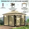 Outsunny Pavillon 3,3x3,3m, wasserabweisend Stabil Produktbild-Vorschau 5
