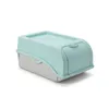 A mint green and light gray storage box with a lid, shown against a white background. Produktbild-Vorschau