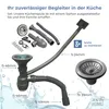 ANW HOME Kuchynský drez, okrúhly, Ø51 x 16 cm, saténový, so Náhľad obrázku produktu 6