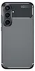 A black smartphone case with a carbon fiber texture and a camera module is shown against a white background. Produktbild-Vorschau