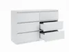 A white dresser with six drawers, some of which are open. Produktbild-Vorschau