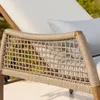 Brauner Liege aus Aluminium und Rattan mit beigem Kissen Produktbild-Vorschau 9