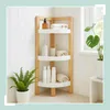 Relaxdays Scaffale angolare in bambù, 3 ripiani Anteprima dell’immagine prodotto 2