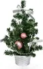 Rosa Weihnachtsbaum 25 cm mit silbernen Schleifen und Produktbild-Vorschau 1
