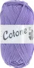 A ball of purple yarn with a label. Produktbild-Vorschau