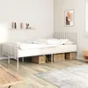 A white metal bed frame with bedding and storage baskets underneath, set in a neutral-toned room. Náhled obrázku produktu