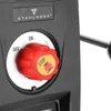 A close-up view of the control panel of a drill press, showing the power switch and a stop button. Produktbild-Vorschau