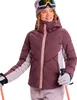 A woman wearing a ski jacket, hat, and goggles, holding ski poles. Produktbild-Vorschau