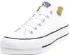 A white Converse Chuck Taylor All Star Lift Ox sneaker is shown from a side angle against a white background. Voir les images du produit