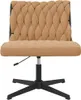 A close-up studio shot of a beige office chair with a textured, woven backrest and seat, set against a white background. Podgląd zdjęcia produktu